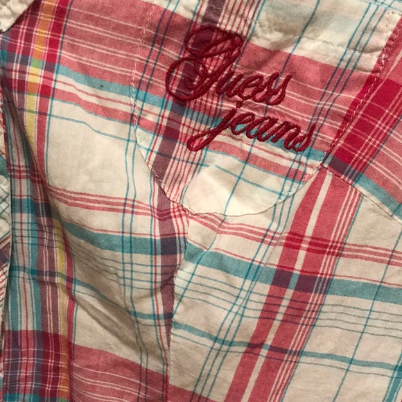 Guess plaid pink button up - Picture 2 of 3